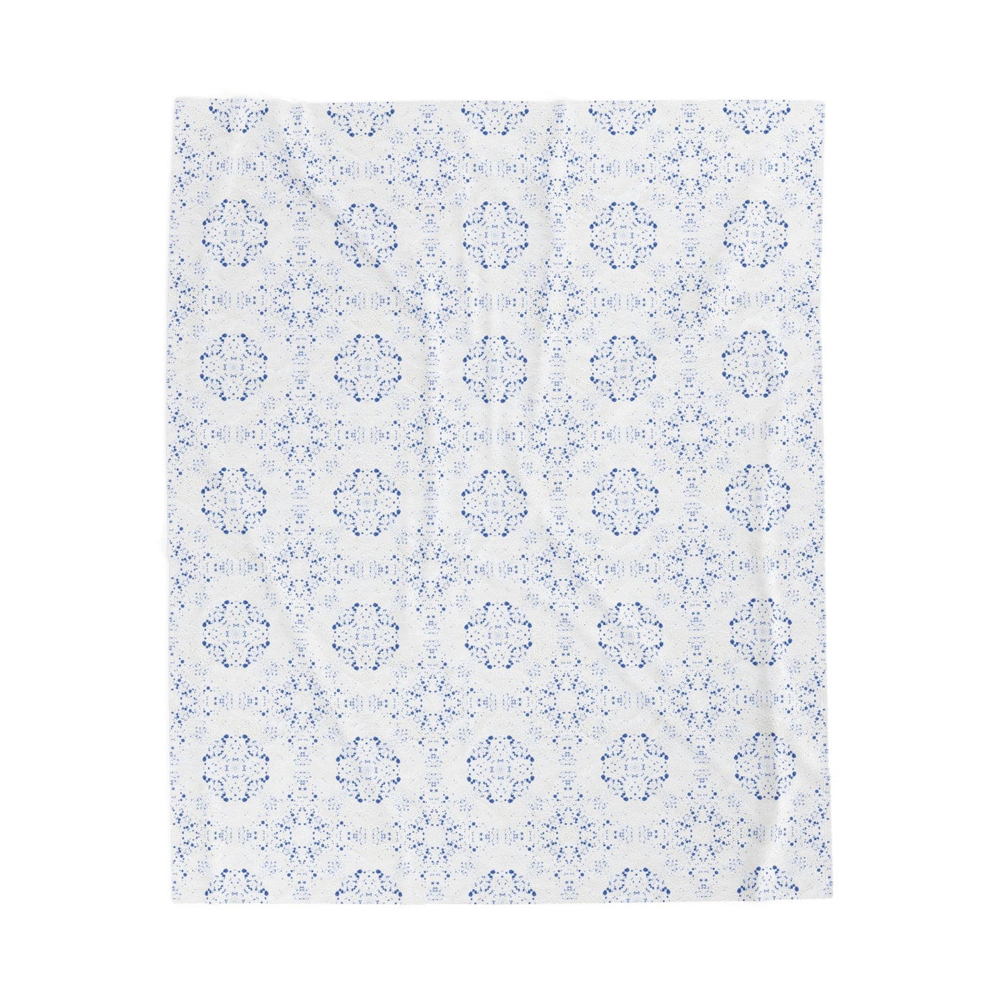 Velveteen Plush Blanket - Batik Scatter, Blue