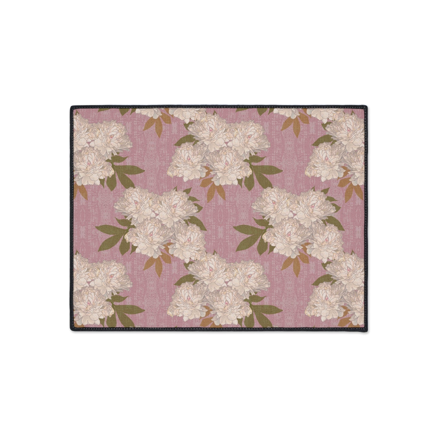 Floral Heavy Duty Floor Mat for Home Decor, Entryway Rug, Kitchen Pad, Durable Non-Slip Mat, Ideal for Weddings and Celebrations Featuring Rachel's Peonies© in Dusty Pink.