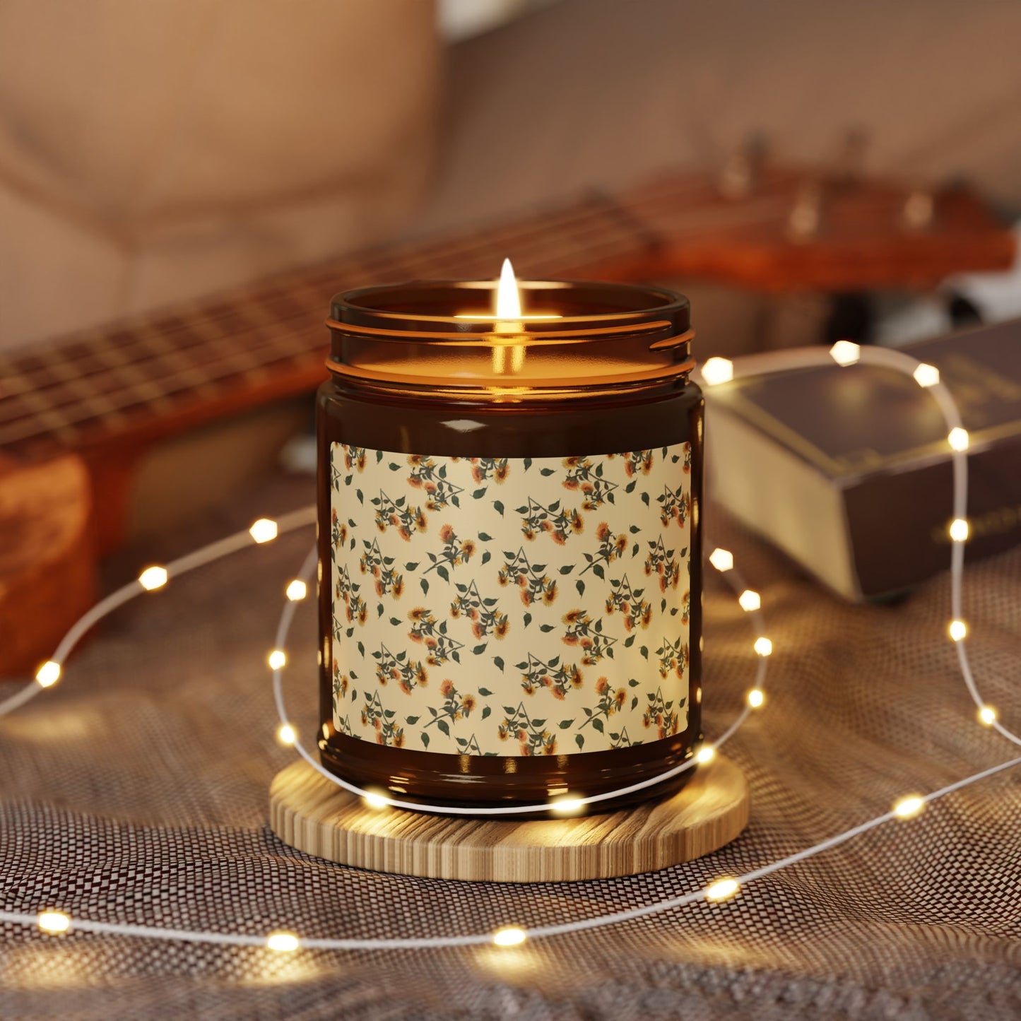 Sunflower Debut© Beige, Cozy Floral Scented Soy Candle, Aromatic Ambiance, Relaxing Gift, Home Decor, Eco-Friendly, Spa Essence