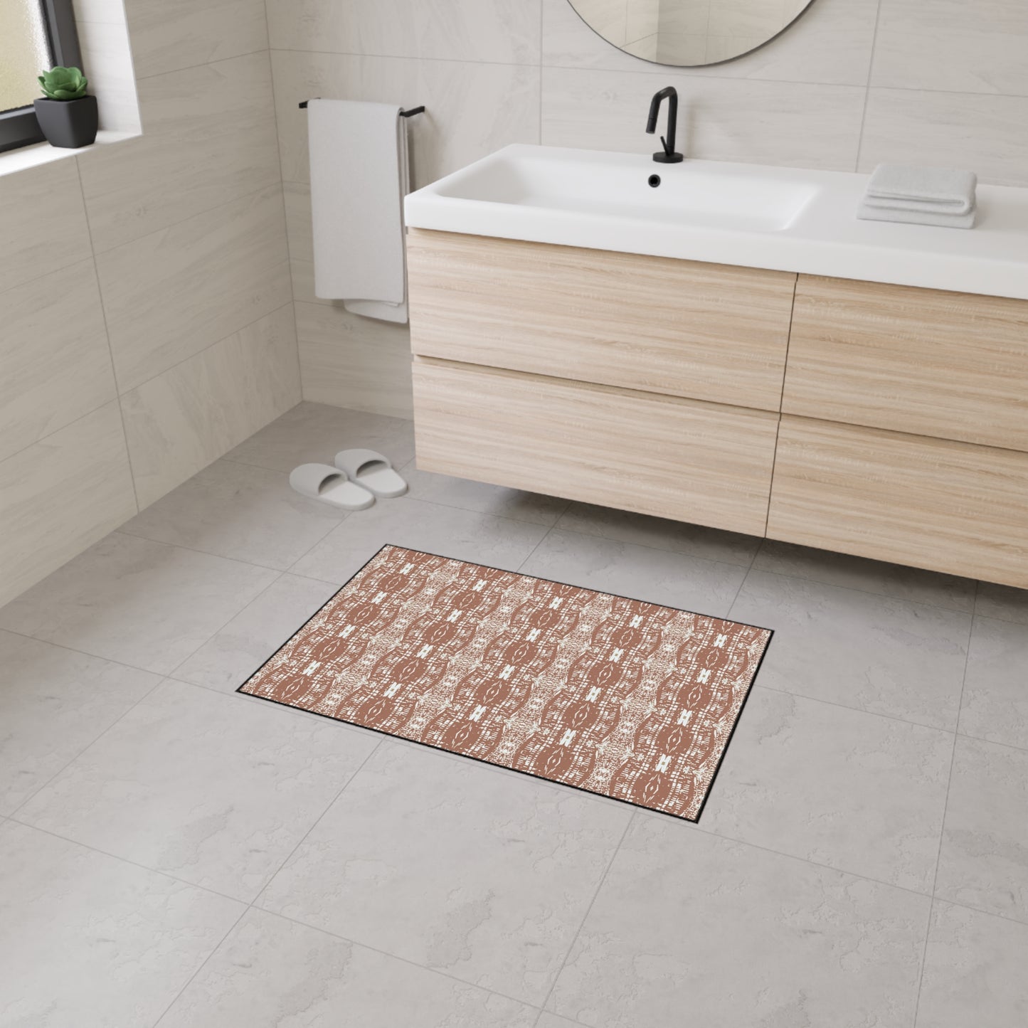 Stylish Heavy Duty Floor Mat, Half Bamboo© Mocha, Home Decor, Kitchen Mat, Entryway Rug, Modern Living Space, Gift Idea