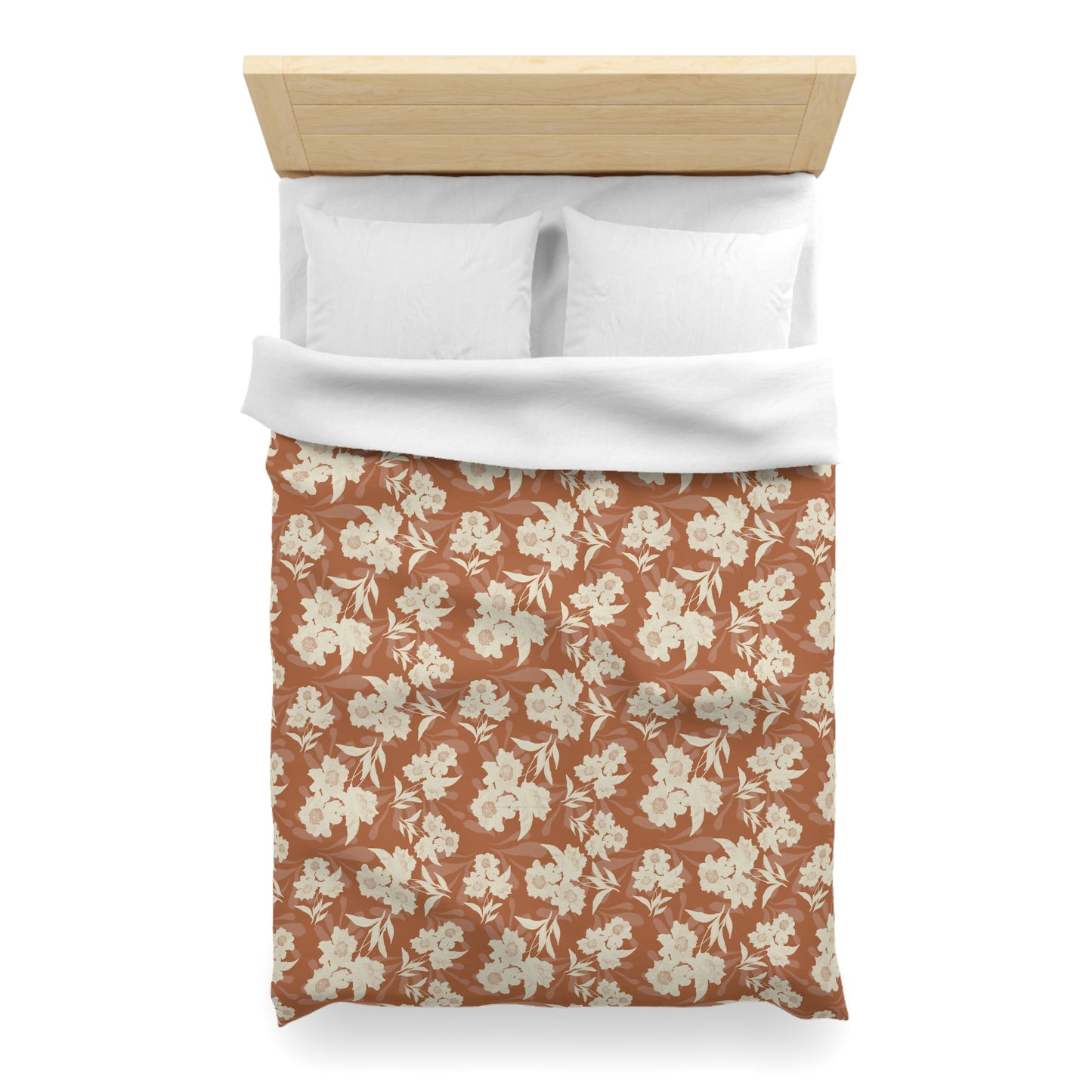 Microfiber Duvet Cover - Featuring Elaine© and Frond Splash©, Copper