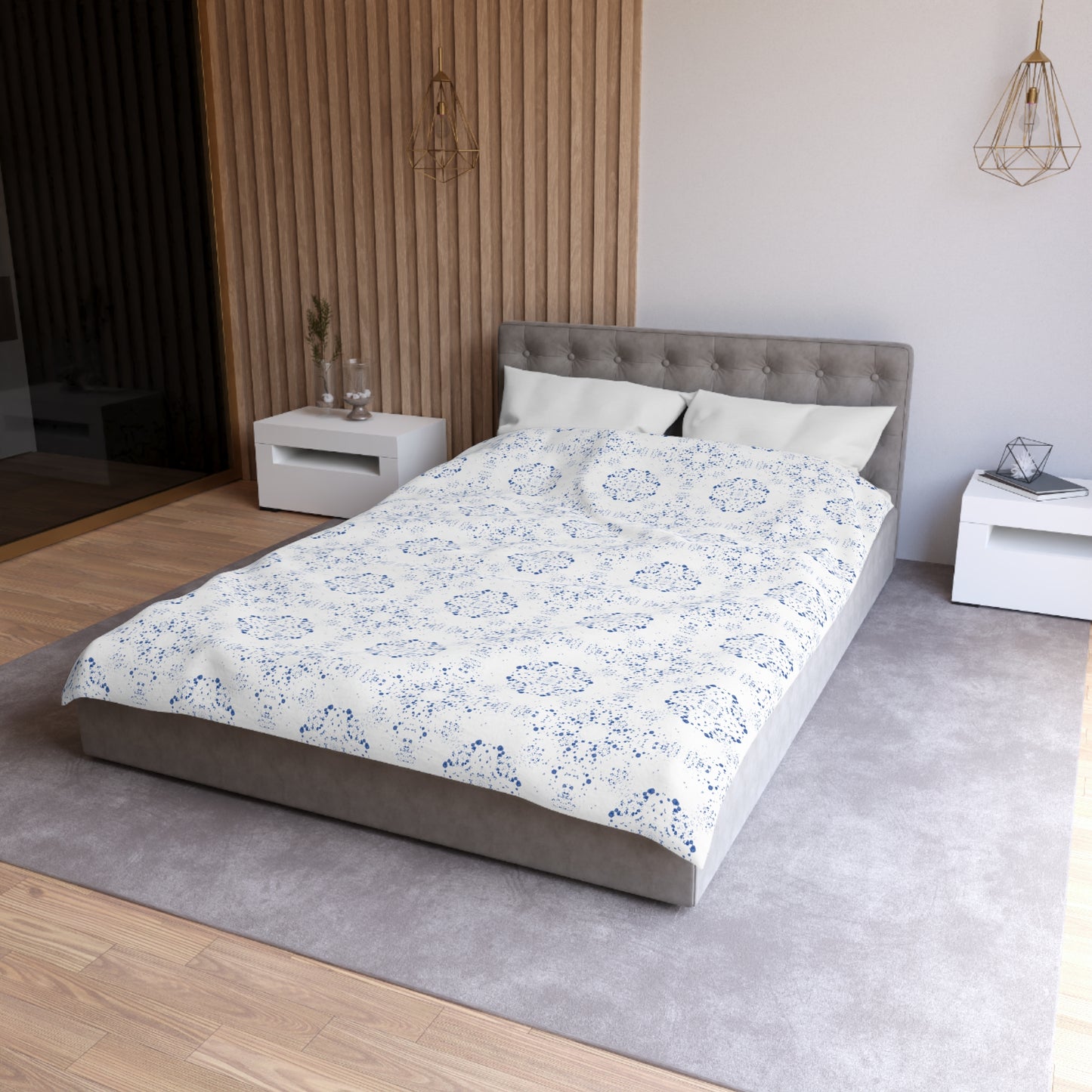 Microfiber Duvet Cover - Batik Scatter, Light Blue