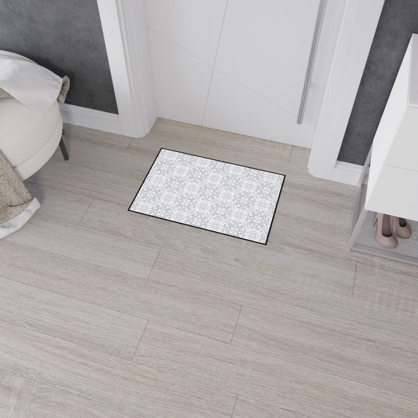 Stylish Heavy Duty Floor Mat, Rounded Coastal Tile© Moonlight, Indoor/Outdoor Rug for Home Decor, Kitchen Mat, Pet Friendly