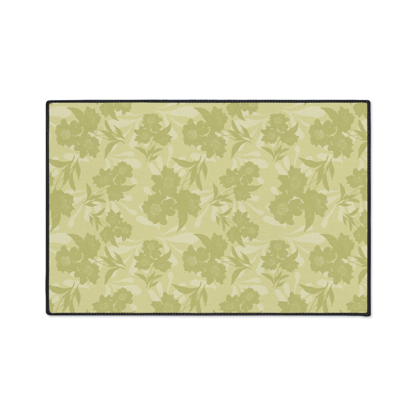 Floral Heavy Duty Floor Mat - Featuring Elaine© in Sage. Durable, Non-Slip Rug for Home Decor