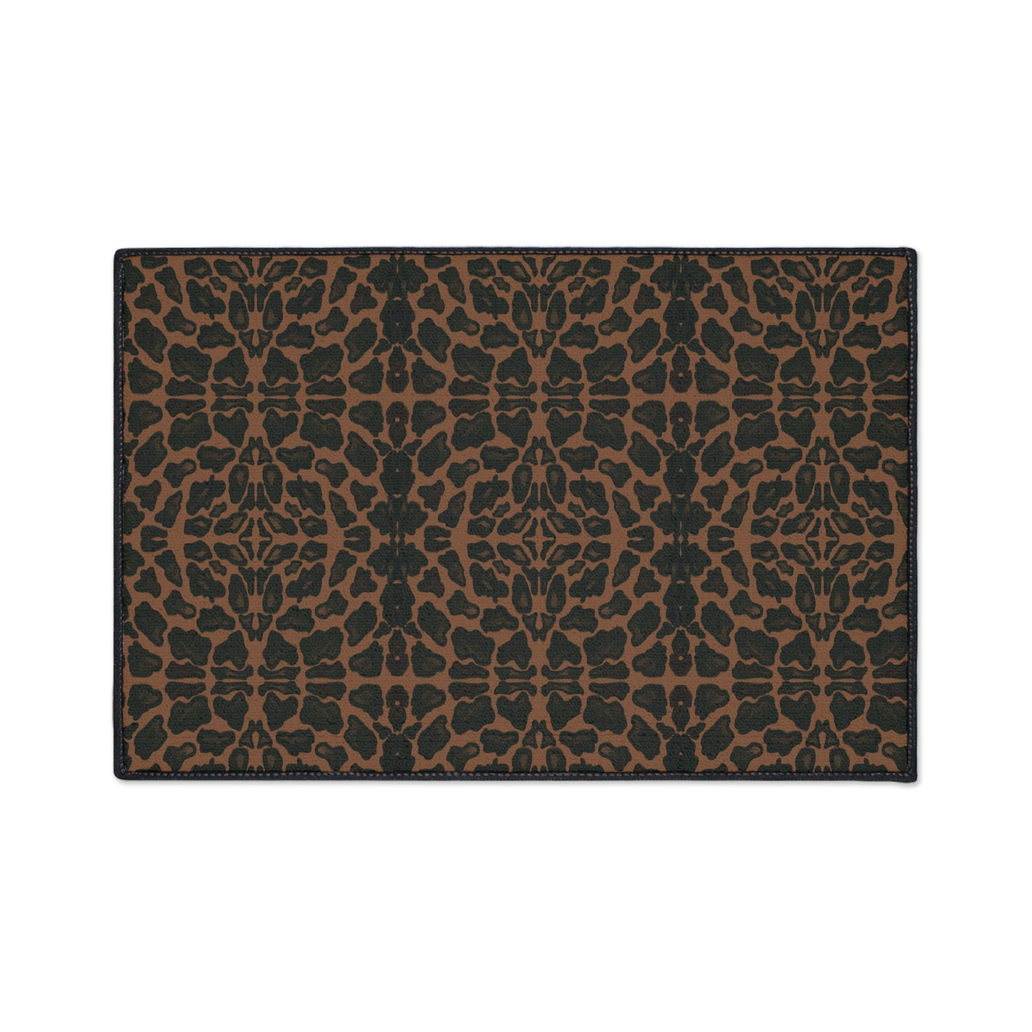 Stylish Animal Print Heavy Duty Floor Mat, Luxury Entrance Rug, Featuring Leopard/Panther© in Tan and Black. Non-Slip Kitchen Mat, Outdoor Flooring, Animal Print Accent Rug