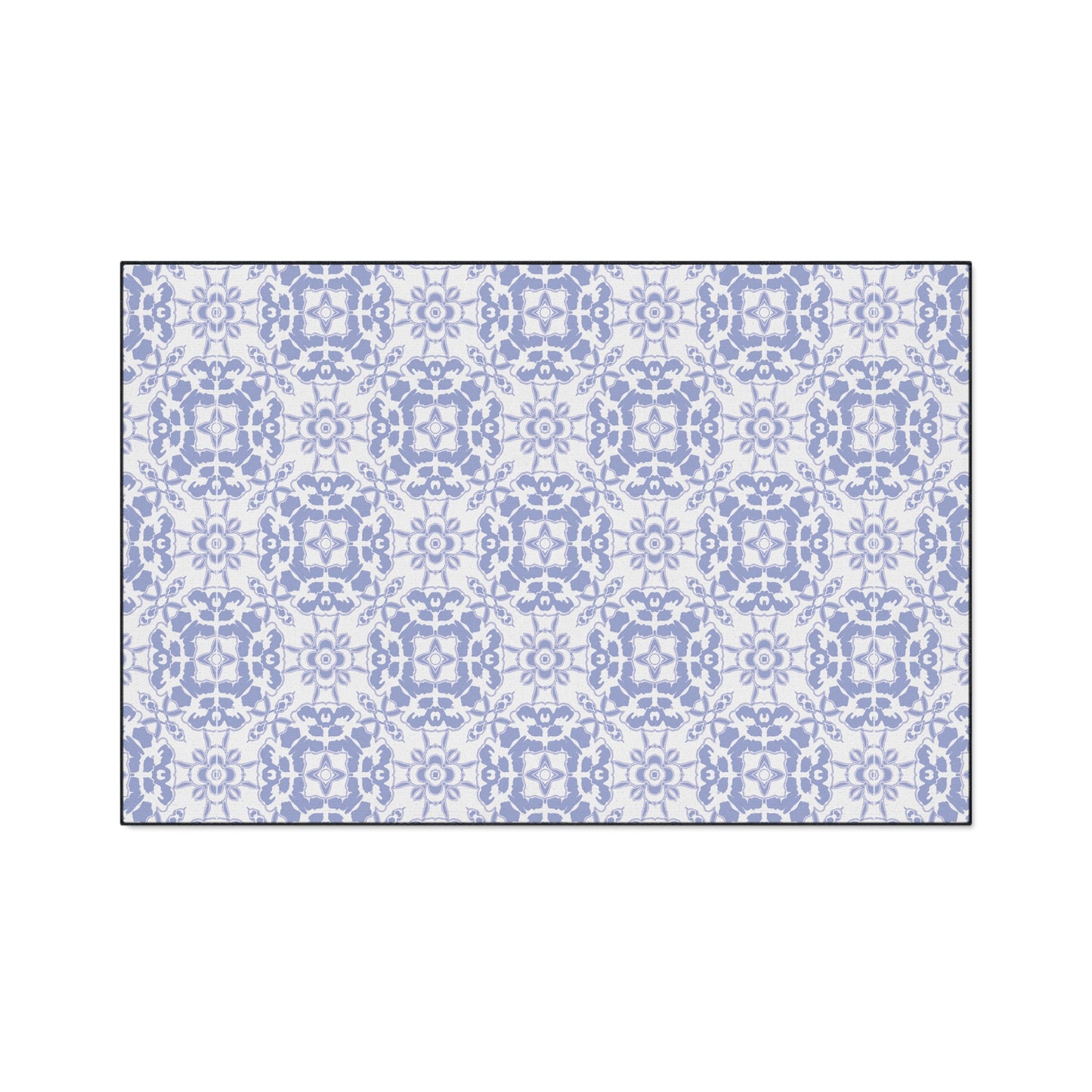 Stylish Heavy Duty Floor Mat Round Coastal Tile© Periwinkle, for Entryway, Kitchen Decor, Home Rug, Non-Slip Mat, Durable Area Rugs