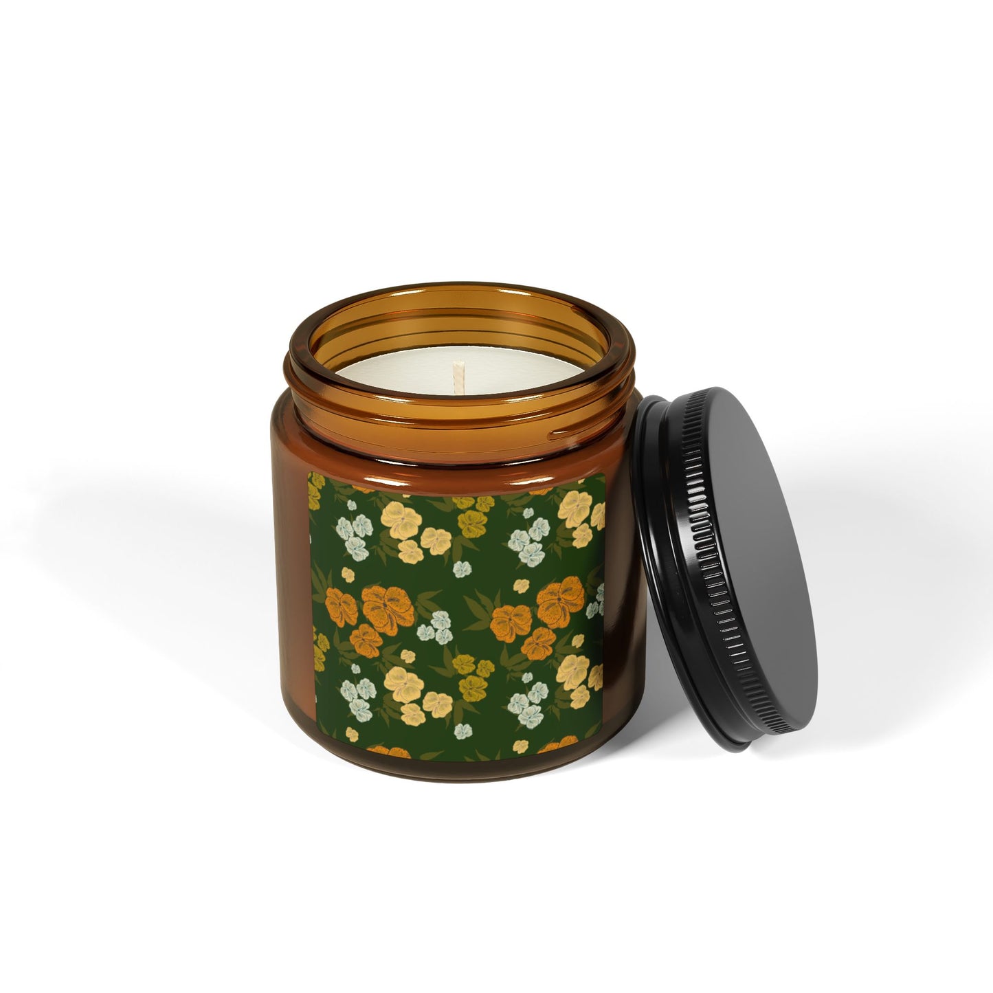 Textured Floral© Emerald Scented Soy Candle | Eco-Friendly Home Decor, Aromatherapy Gift, Relaxation, Self-Care, Holiday Gift