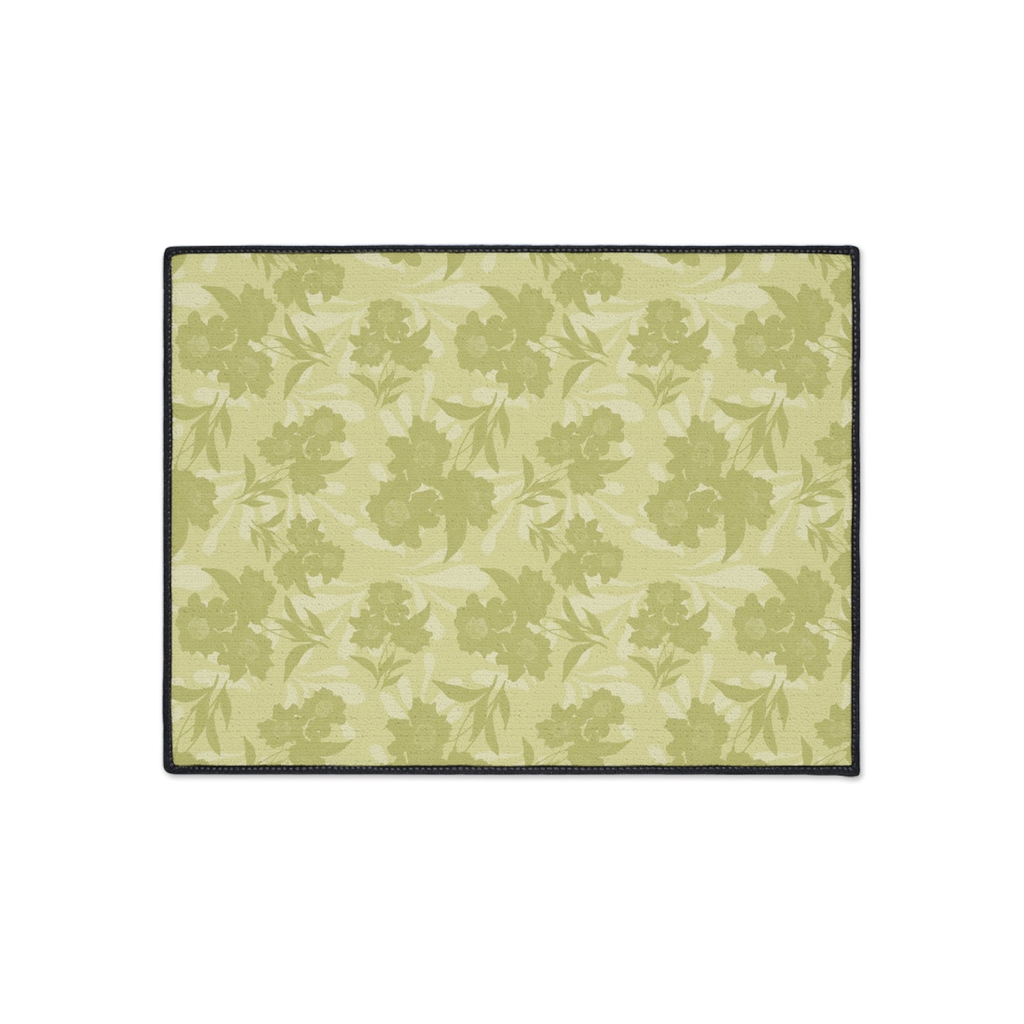 Floral Heavy Duty Floor Mat - Featuring Elaine© in Sage. Durable, Non-Slip Rug for Home Decor