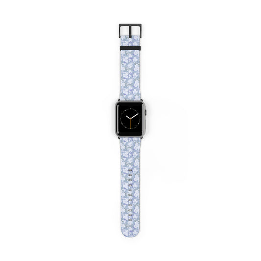 Pastel Periwinkle Floral Watch Band — Lightweight Garden Pattern Strap for Apple Watch