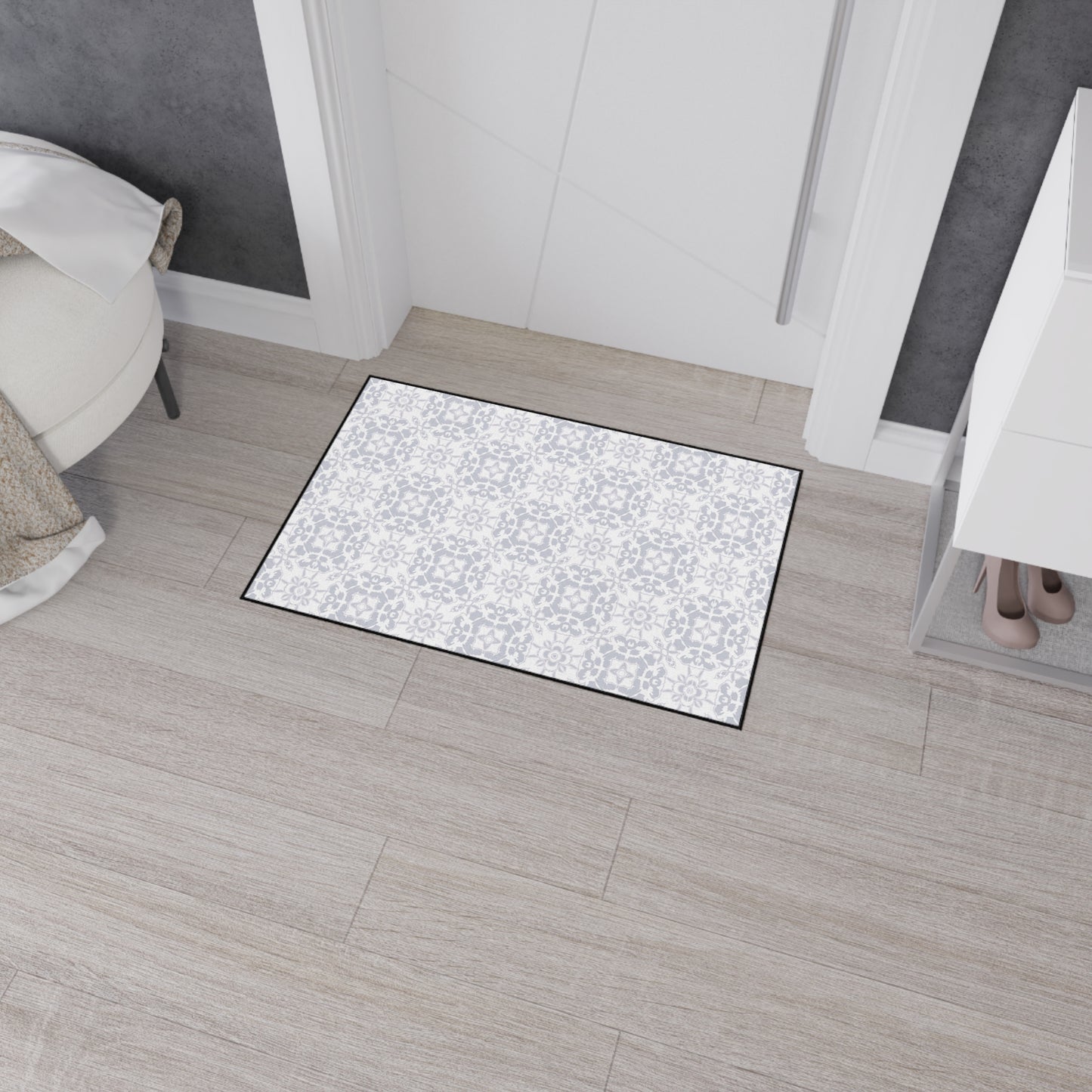 Stylish Heavy Duty Floor Mat, Rounded Coastal Tile© Moonlight, Indoor/Outdoor Rug for Home Decor, Kitchen Mat, Pet Friendly