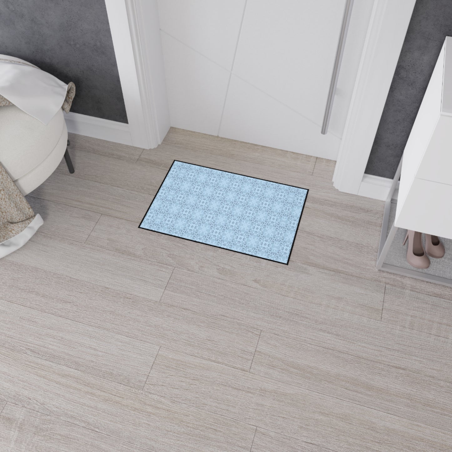 Stylish Heavy Duty Floor Mat Frond Splash Mini© Blue, for Durable Home Decor, Entryway Rug, Non-Slip Kitchen Mat, Modern Design