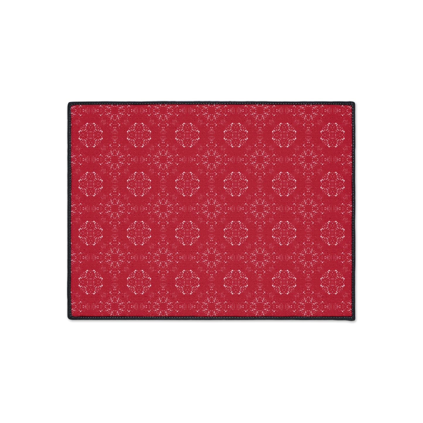 Durable elegant Floor Mat for Home Decor, Kitchen Rug, Featuring Batik Scatter© in Red. Non-Slip Entryway Mat, Beautiful Patterned Mats, Gift for Housewarming
