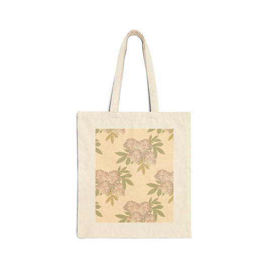 Cotton Canvas Tote Bag, Rachel's Peonies© Blush