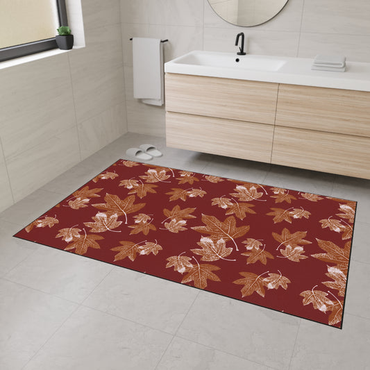 Autumn Leaves Heavy Duty Floor Mat - Seasonal Entrance Rug, Indoor/Outdoor Mat, Durable Welcome Mat, Thanksgiving Decor, Leaf Pattern