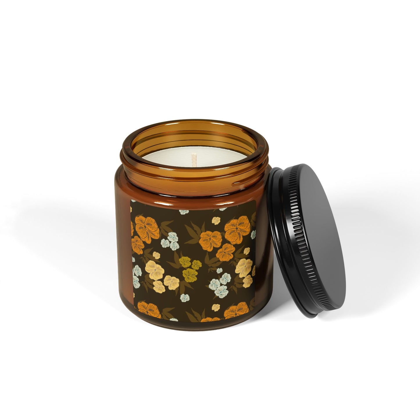 Textured Floral© Chocolate Brown, Scented Soy Candle | Eco-Friendly Home Decor, Featuring Textured Floral© in Chocolate Brown. Aromatherapy Gift