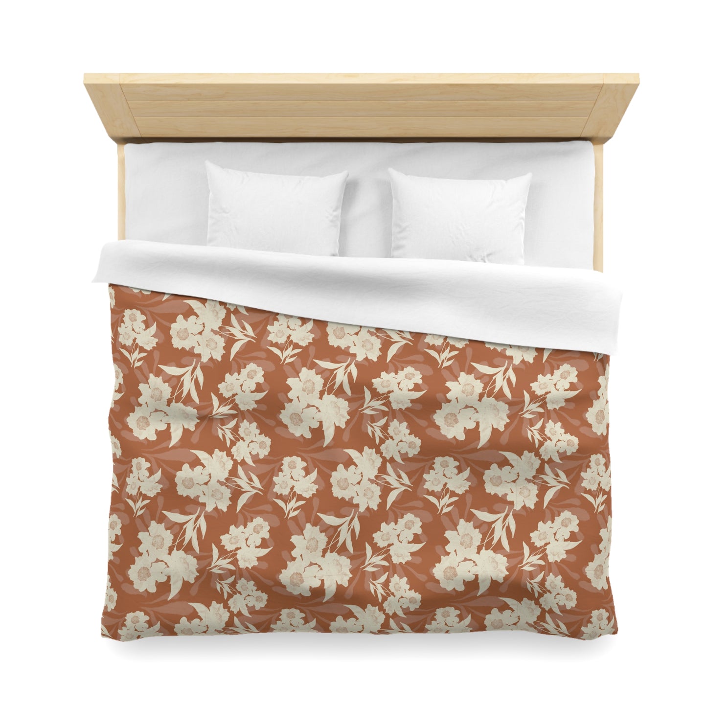 Microfiber Duvet Cover - Featuring Elaine© and Frond Splash©, Copper