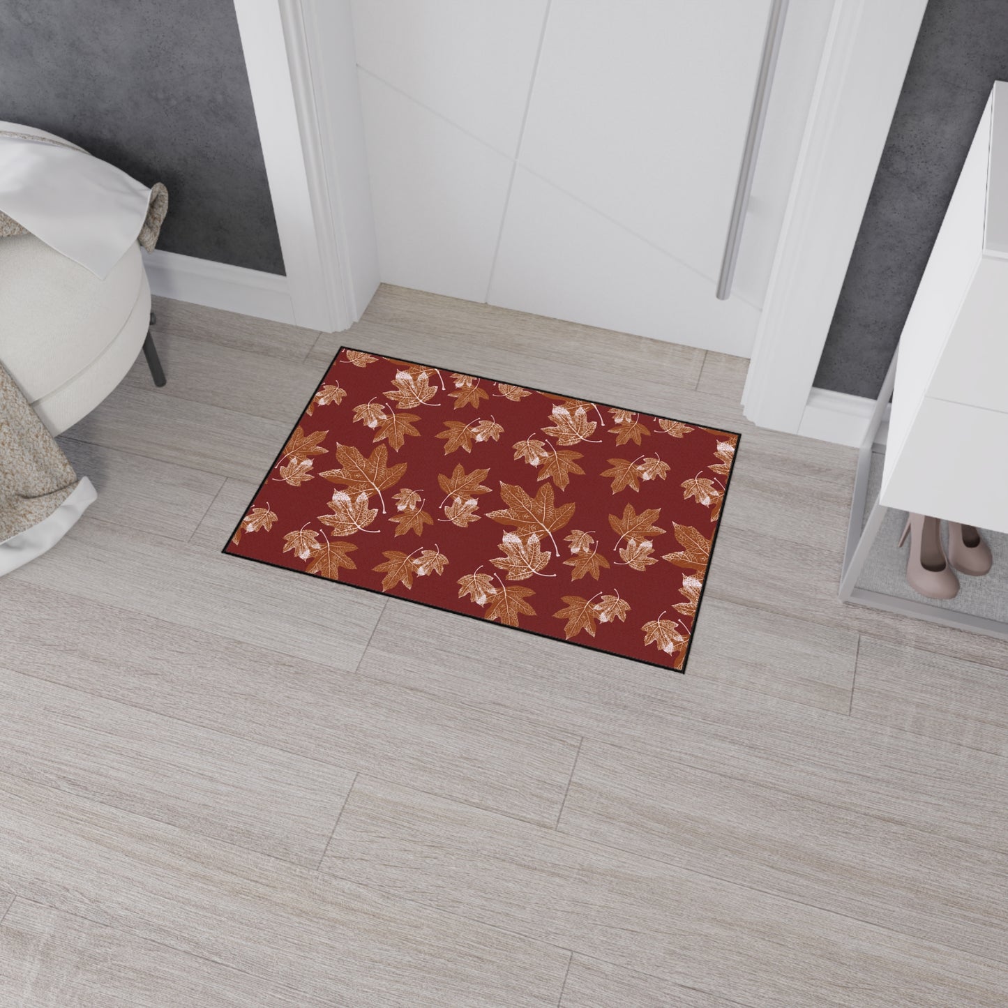 Autumn Leaves Heavy Duty Floor Mat - Seasonal Entrance Rug, Indoor/Outdoor Mat, Durable Welcome Mat, Thanksgiving Decor, Leaf Pattern