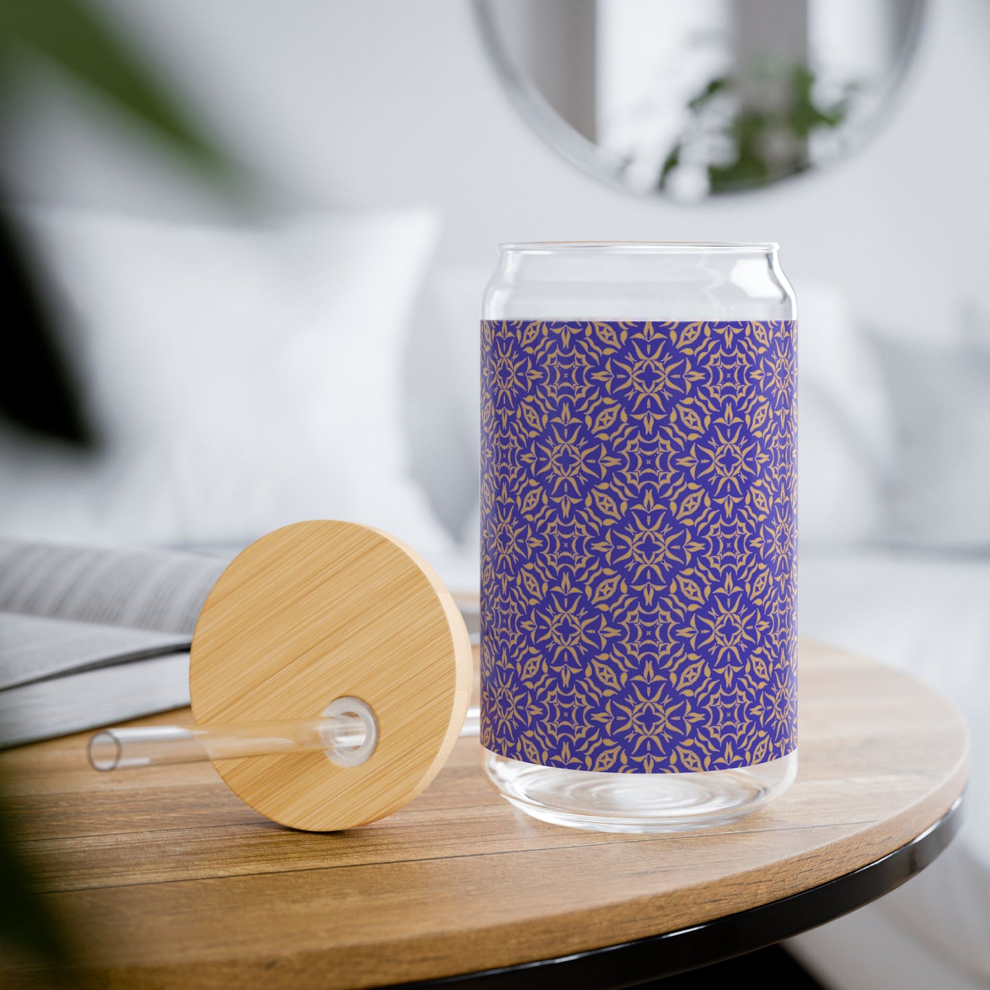 Copy of Sipper Glass, Royal Prim©, Purple & Gold, 16oz
