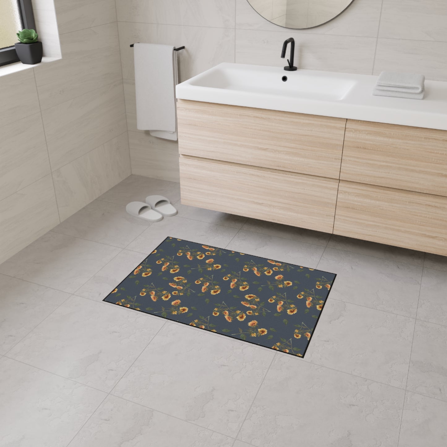 Floral Heavy Duty Floor Mat | Sunflower Debut© Hale, Stylish Kitchen Rug, Durable Entryway Mat, Indoor Carpet, Home Decor, Farmhouse Decor