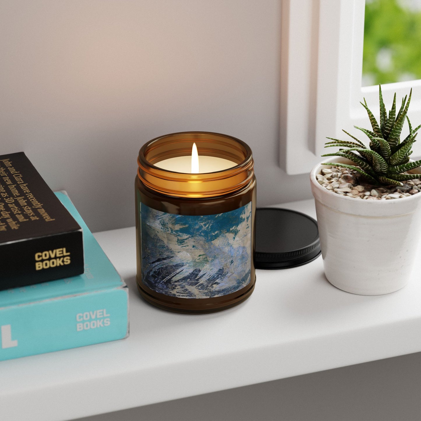 Relaxing Aromatic Soy Candle, Tidal© Blue, Amber Jar Candle, Home Décor, Gift for Her, Cozy Vibes, Spa Night, Eco-Friendly
