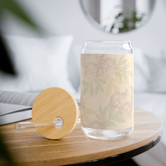 Sipper Glass, Rachel's Peonies© Blush, 16oz