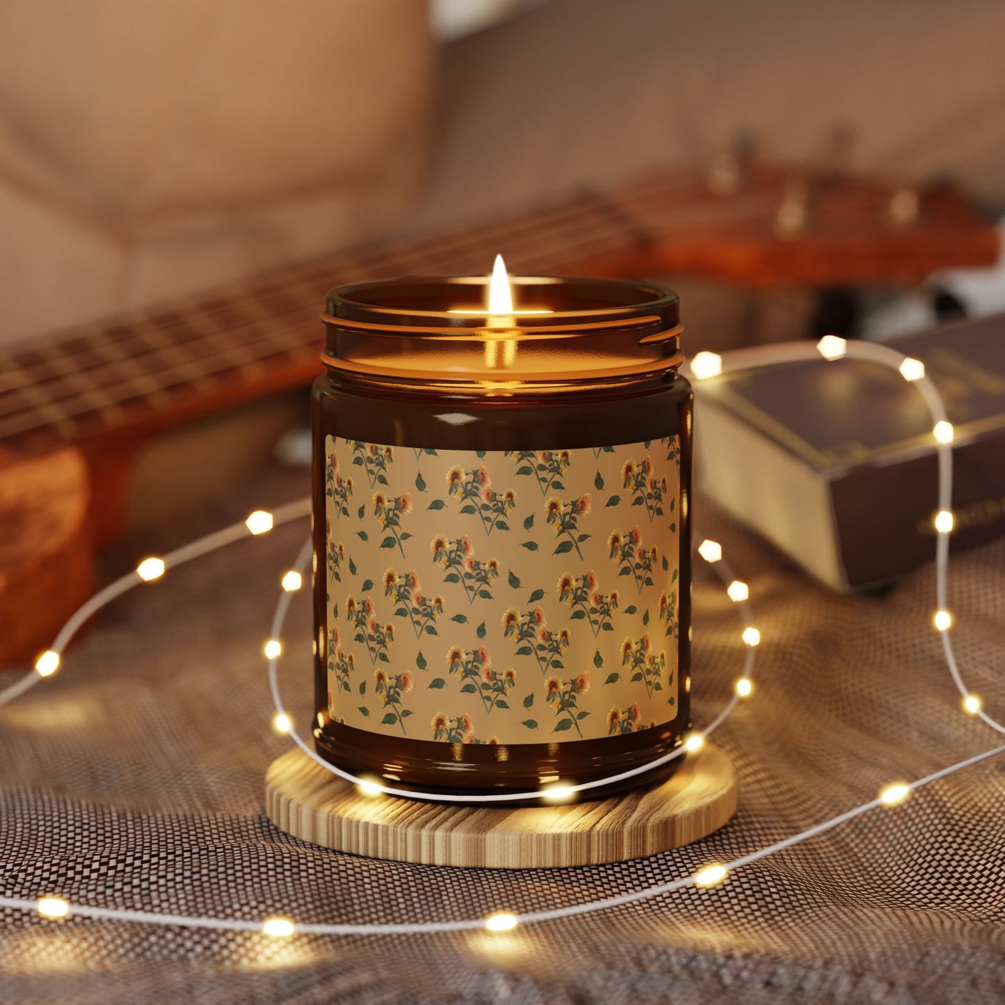 Aromatherapy Soy Candle, Sunflower Debut© Tan, Eco-Friendly Scented Candle, Relaxation Gift, Home Decor Candle, Natural Soy Wax Jar