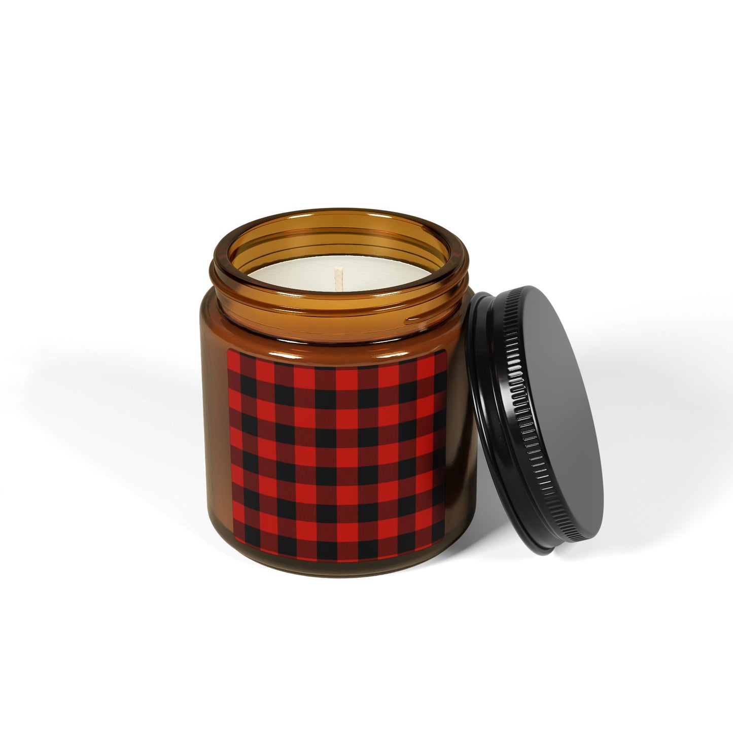 Cozy Buffalo Check Scented Soy Candle, Eco-Friendly Holiday Home Decor, Gift for Her, Relaxation Candle, Holiday Decor, Aromatherapy