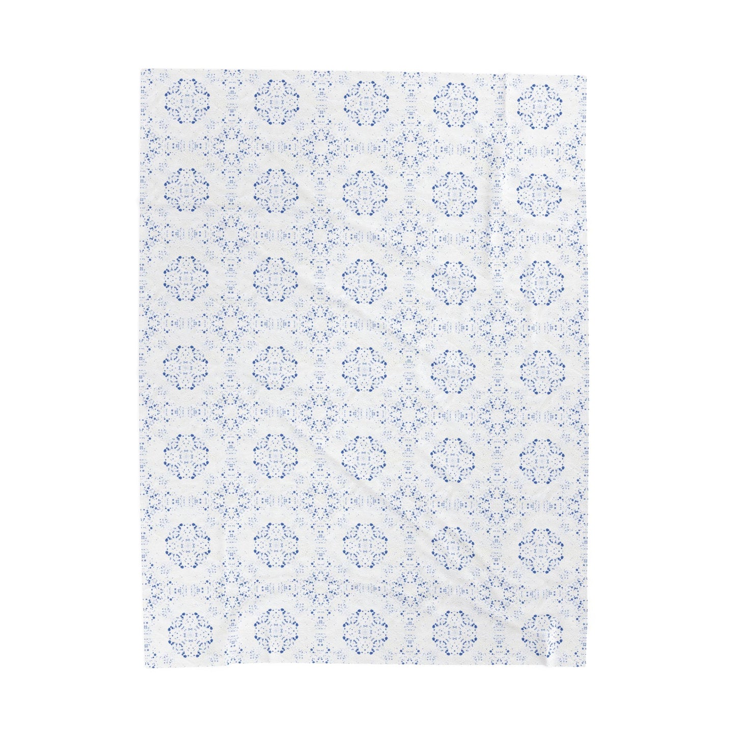 Velveteen Plush Blanket - Batik Scatter, Blue