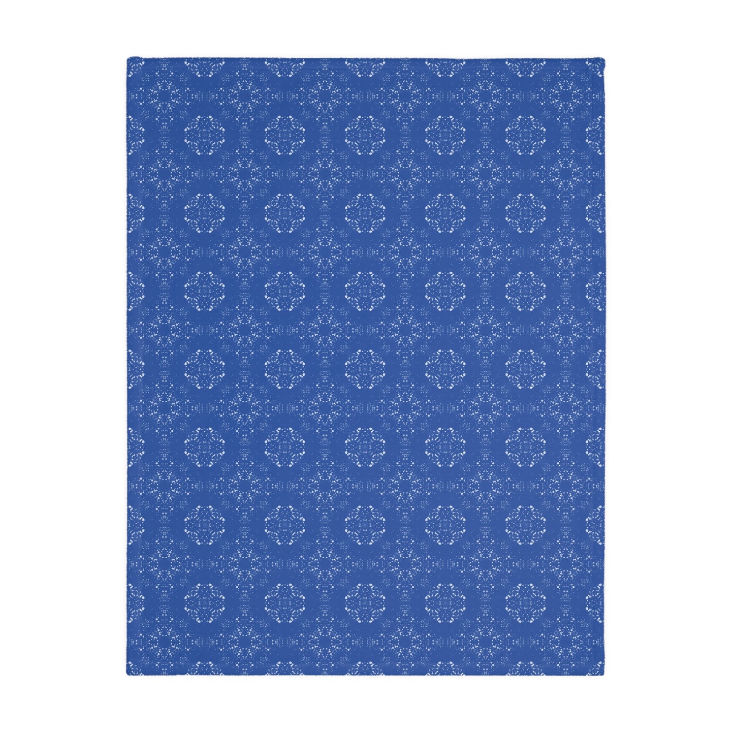 Velveteen Microfiber Blanket (Two-sided print) - Batik Scatter, Blue and White