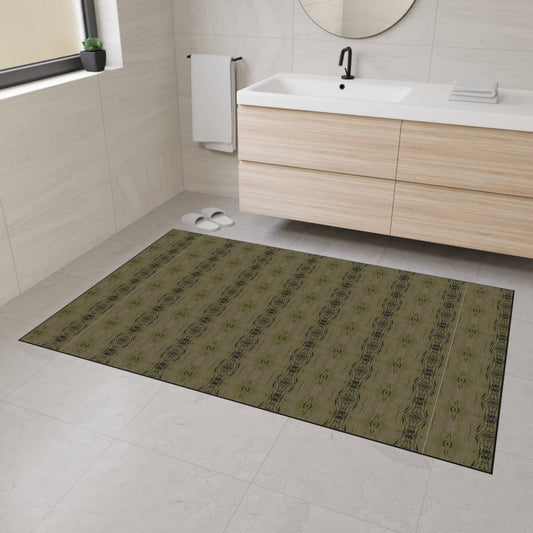 Stylish Heavy Duty Floor Mat - Half Bamboo© Deep Olive, Durable Indoor/Outdoor Rug, Home Entry Mat, Kitchen Floor Protector