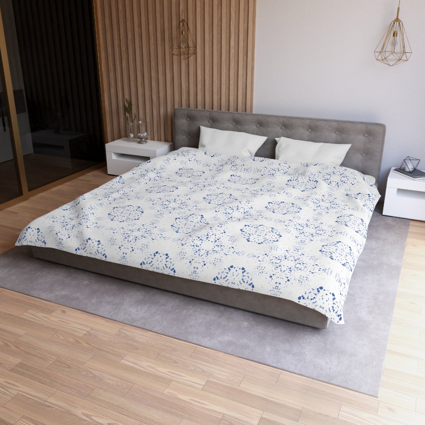 Microfiber Duvet Cover - Batik Scatter, Light Blue
