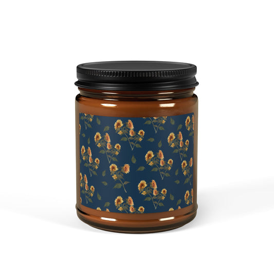 Sunflower Debut© Navy, Relaxing Scented Soy Candle - Aromatherapy, Home Decor, Gift for Her, Eco-Friendly, Relaxation Candle