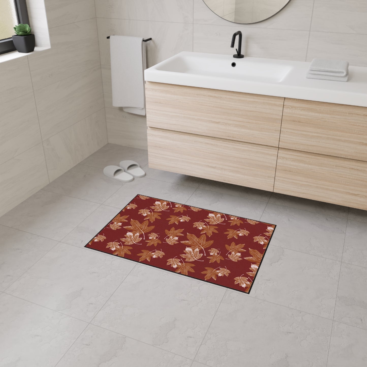 Autumn Leaves Heavy Duty Floor Mat - Seasonal Entrance Rug, Indoor/Outdoor Mat, Durable Welcome Mat, Thanksgiving Decor, Leaf Pattern