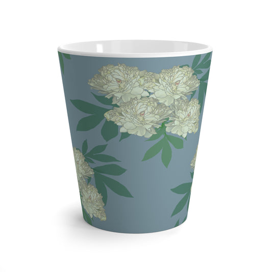 Latte Mug, Rachel's Peonies© Blue