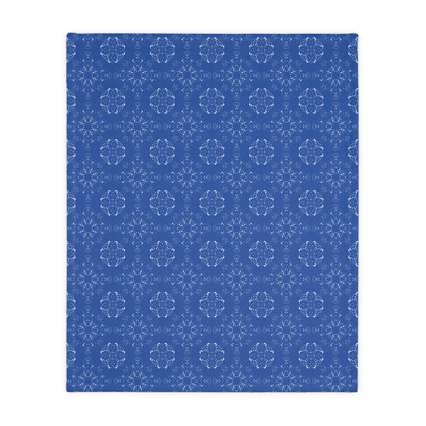 Velveteen Microfiber Blanket (Two-sided print) - Batik Scatter, Blue and White