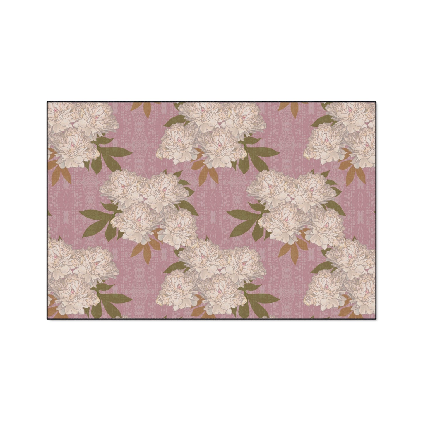 Floral Heavy Duty Floor Mat for Home Decor, Entryway Rug, Kitchen Pad, Durable Non-Slip Mat, Ideal for Weddings and Celebrations Featuring Rachel's Peonies© in Dusty Pink.