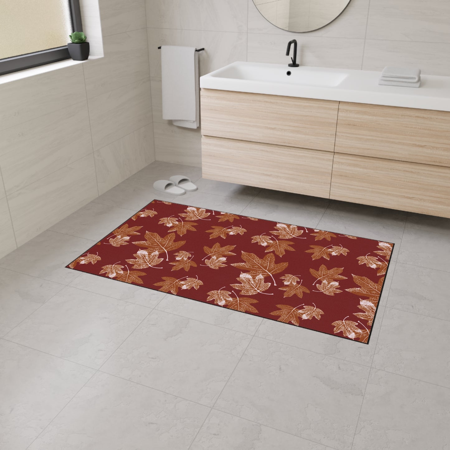 Autumn Leaves Heavy Duty Floor Mat - Seasonal Entrance Rug, Indoor/Outdoor Mat, Durable Welcome Mat, Thanksgiving Decor, Leaf Pattern