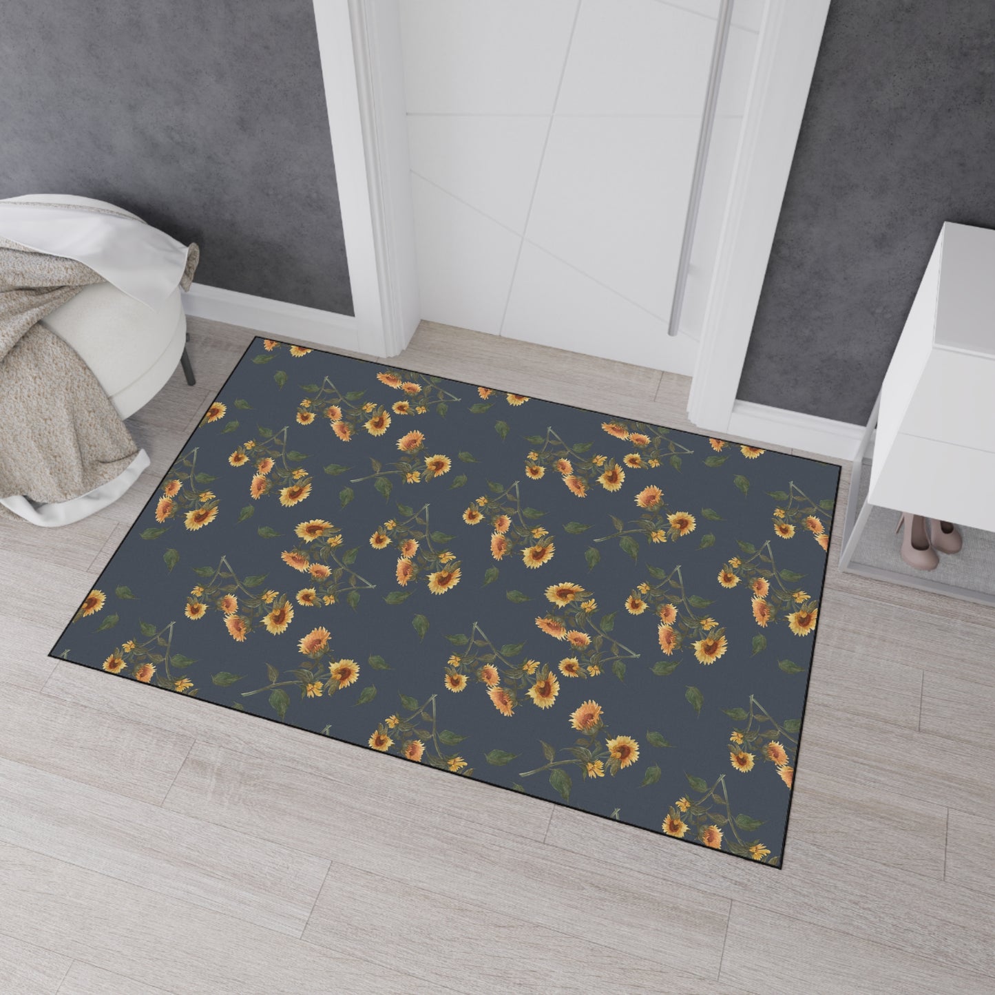 Floral Heavy Duty Floor Mat | Sunflower Debut© Hale, Stylish Kitchen Rug, Durable Entryway Mat, Indoor Carpet, Home Decor, Farmhouse Decor