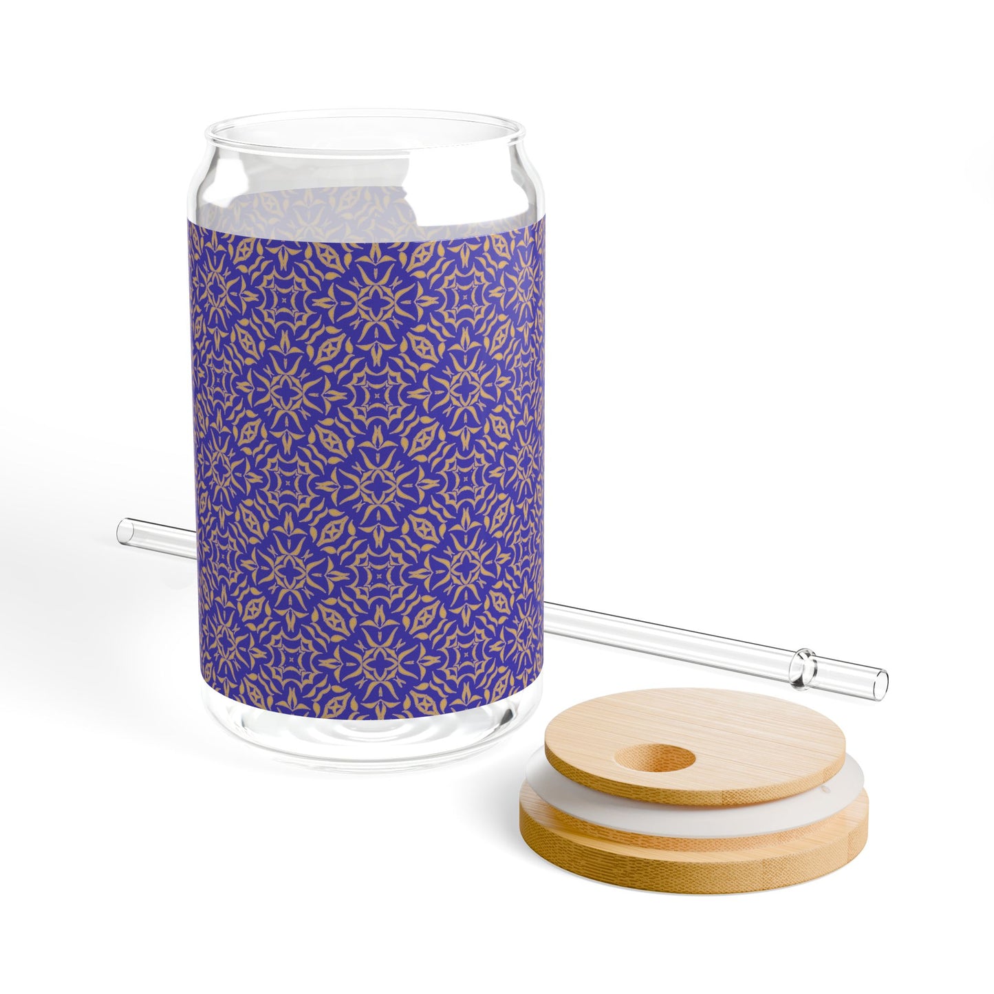 Copy of Sipper Glass, Royal Prim©, Purple & Gold, 16oz