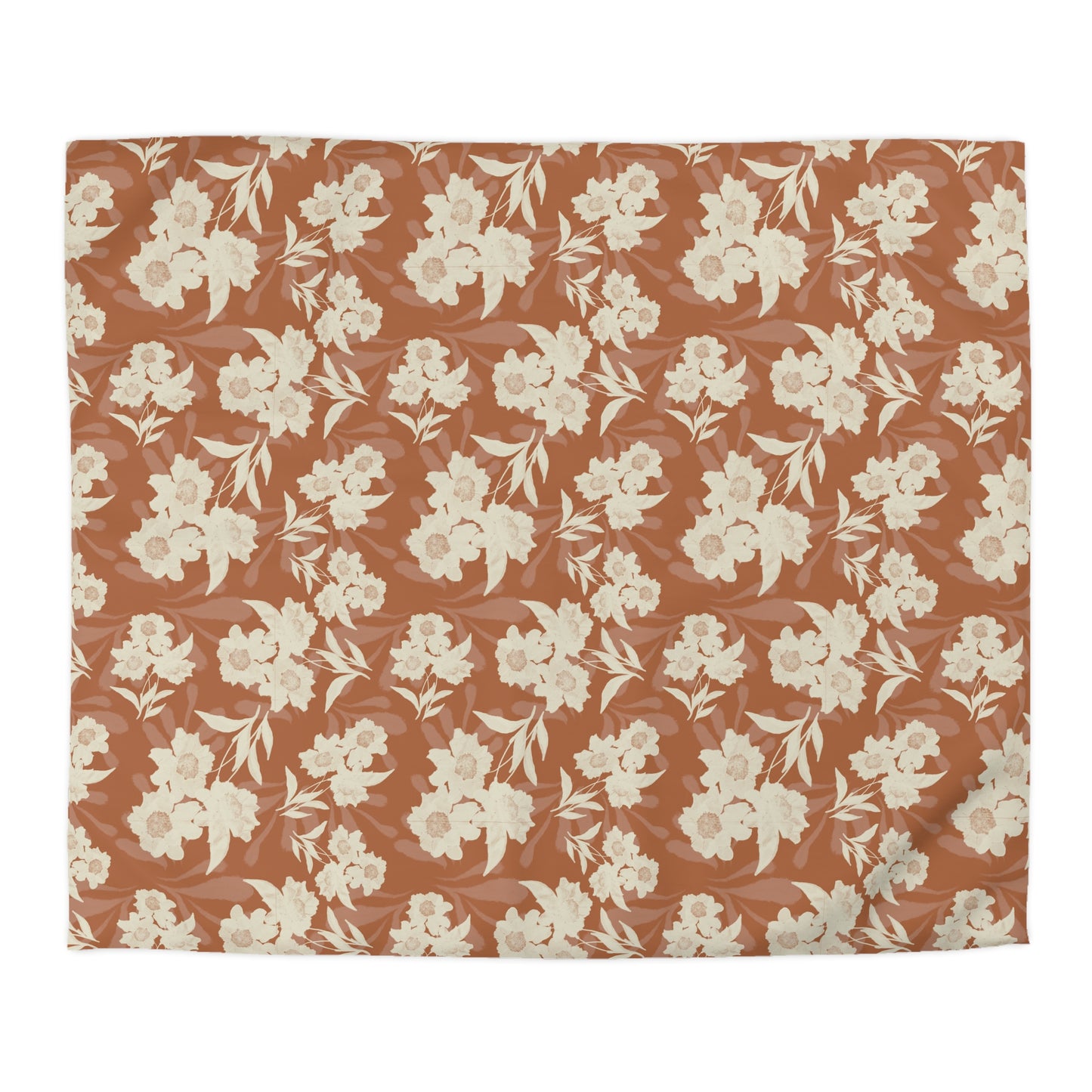 Microfiber Duvet Cover - Featuring Elaine© and Frond Splash©, Copper