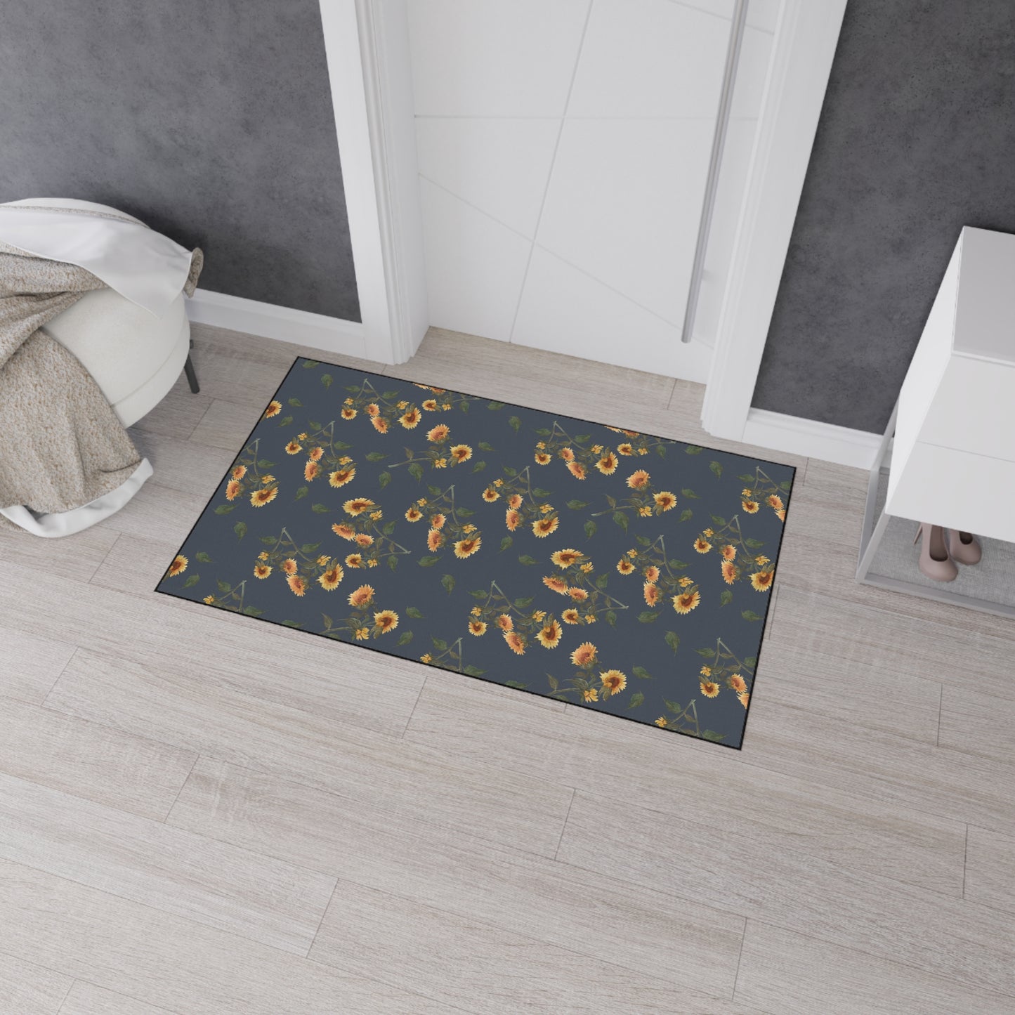 Floral Heavy Duty Floor Mat | Sunflower Debut© Hale, Stylish Kitchen Rug, Durable Entryway Mat, Indoor Carpet, Home Decor, Farmhouse Decor