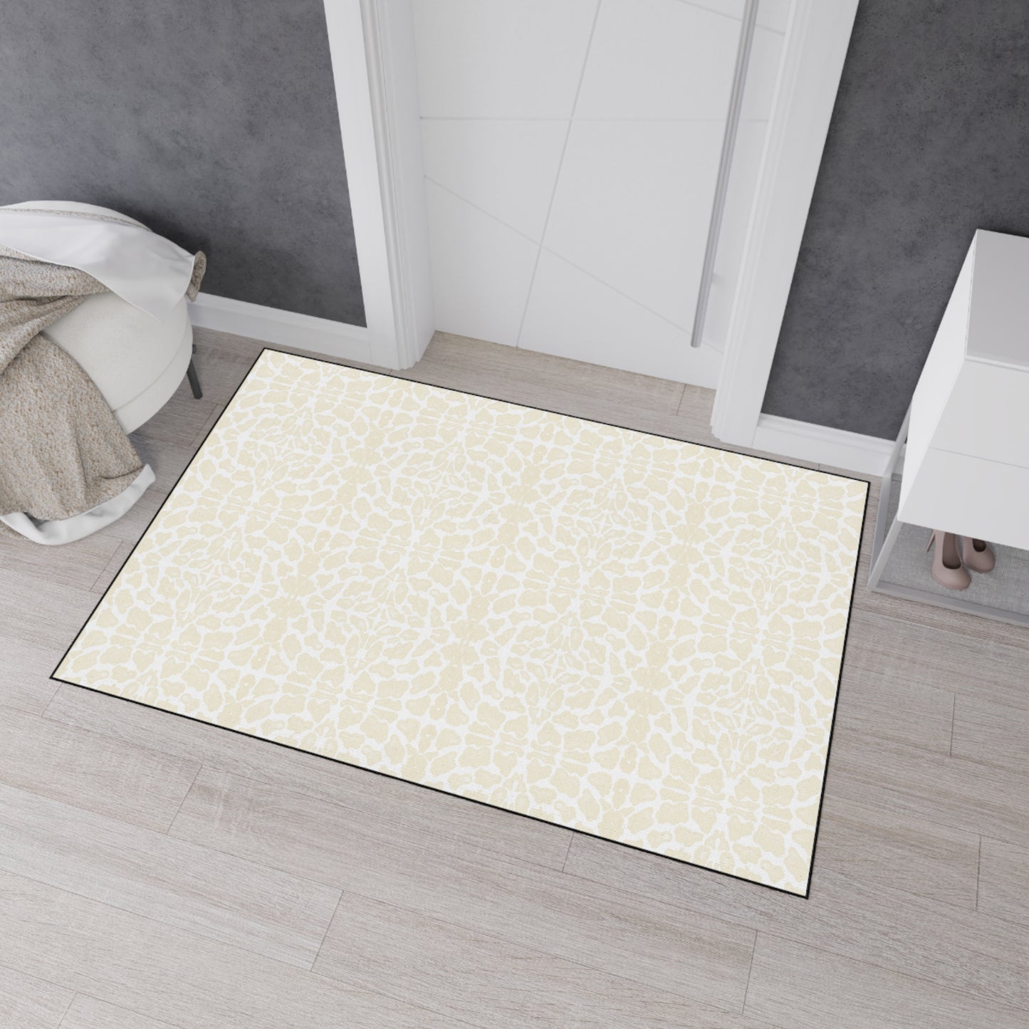 Heavy Duty Floor Mat - "Snow Leopard" Durable Area Rug, Non-Slip Home Decor, Heavy Traffic Welcome Mat, Kitchen & Entryway
