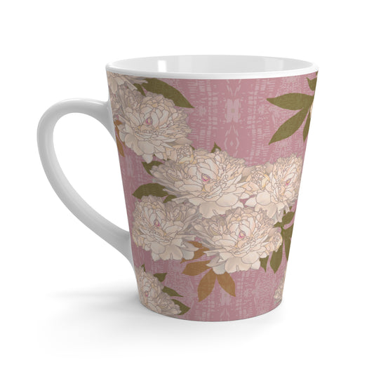 Latte Mug, Rachel's Peonies© Mauve