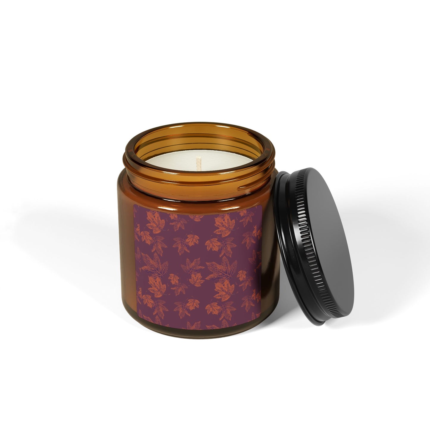 Aromatic Soy Candle in Amber Jar | Autumn Leaves, Aromatic and Holiday Scents, Eco-Friendly Gift, Relaxation Decor, Home Fragrance, Self-Care Treat