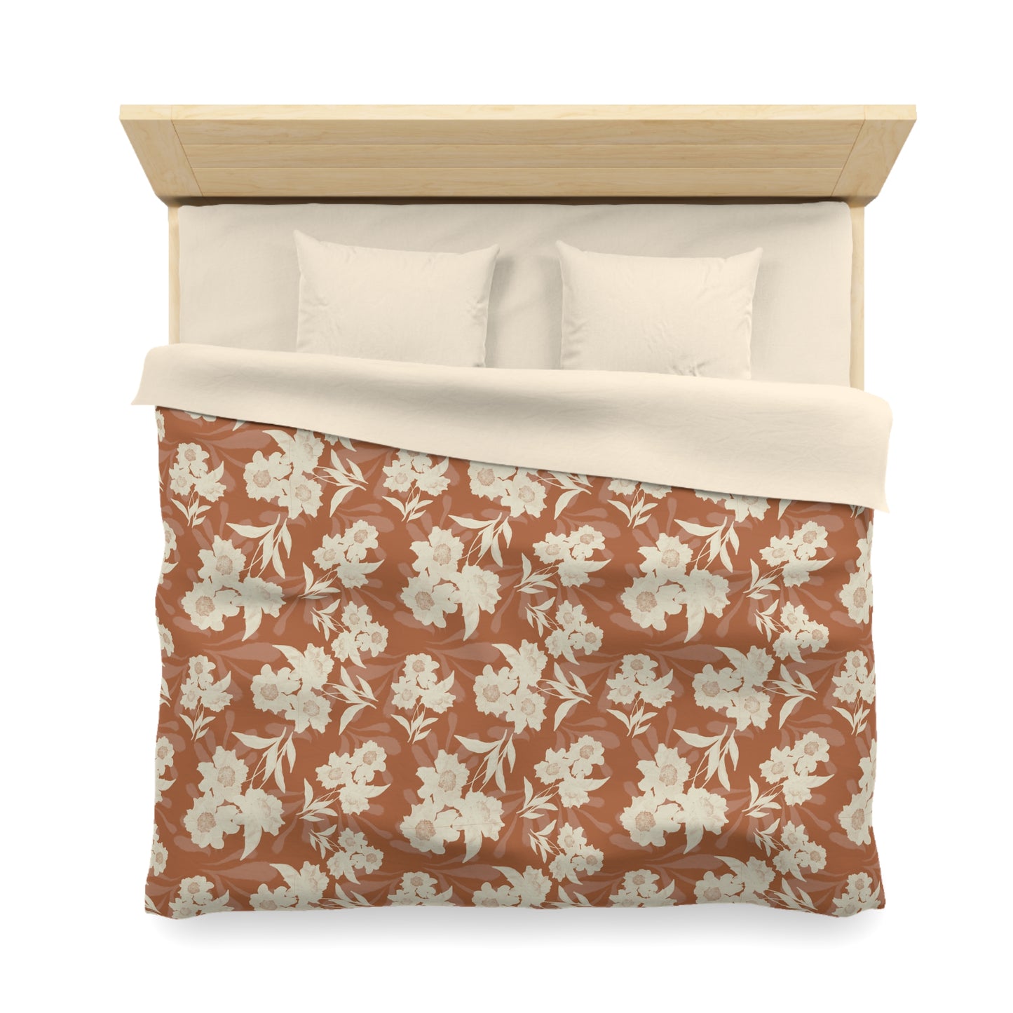 Microfiber Duvet Cover - Featuring Elaine© and Frond Splash©, Copper