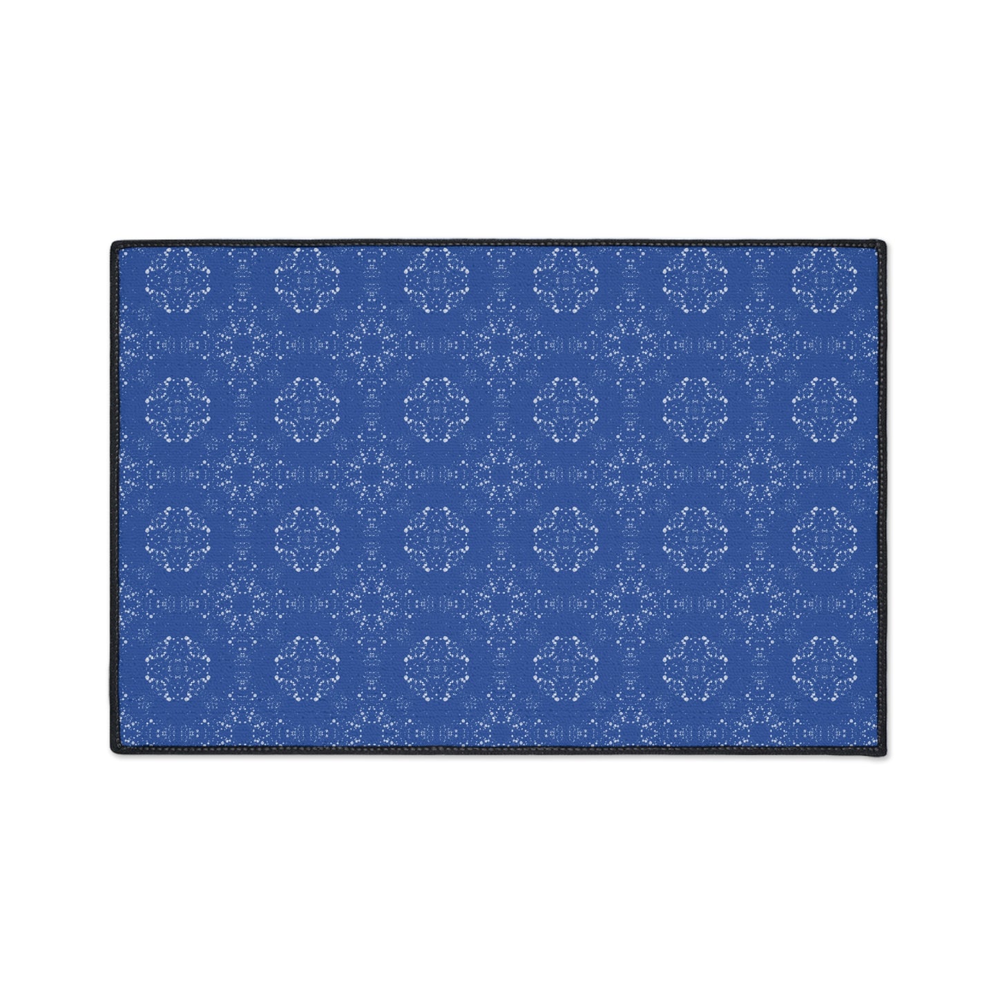 Elegant Heavy Duty Floor Mat for Home & Office, Featuring Batik Scatter© in Blue. Durable Area Mat, Non-Slip Rug for Entrances, Kitchen, and Patio, Perfect Gift for New Home