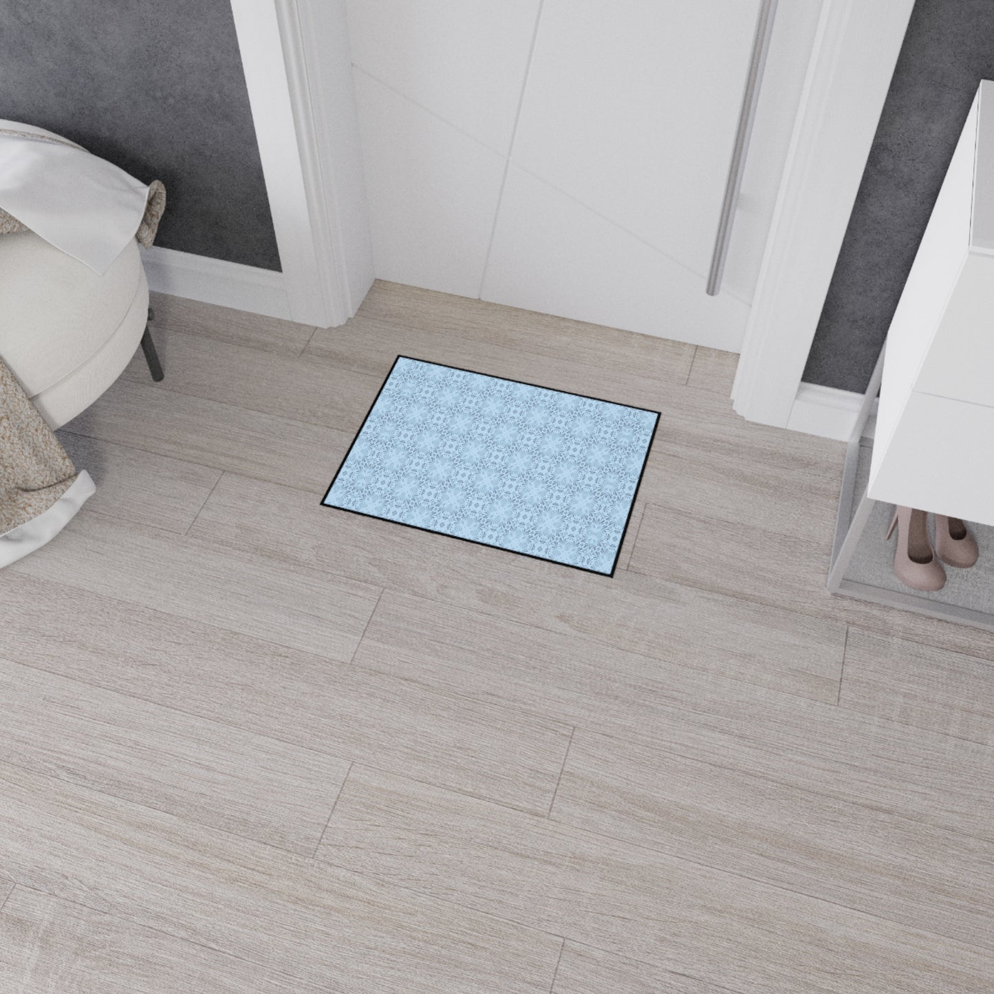 Stylish Heavy Duty Floor Mat Frond Splash Mini© Blue, for Durable Home Decor, Entryway Rug, Non-Slip Kitchen Mat, Modern Design
