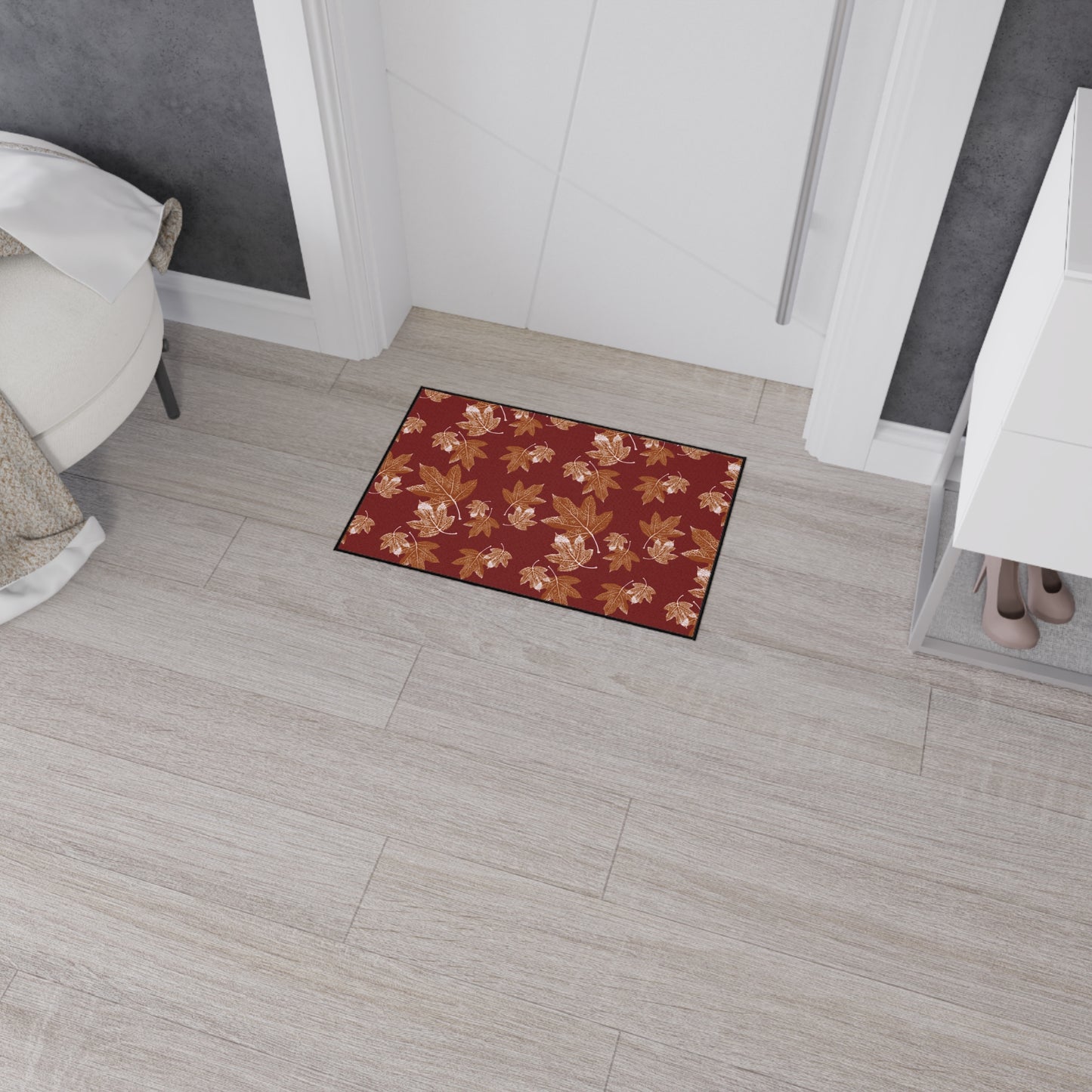 Autumn Leaves Heavy Duty Floor Mat - Seasonal Entrance Rug, Indoor/Outdoor Mat, Durable Welcome Mat, Thanksgiving Decor, Leaf Pattern