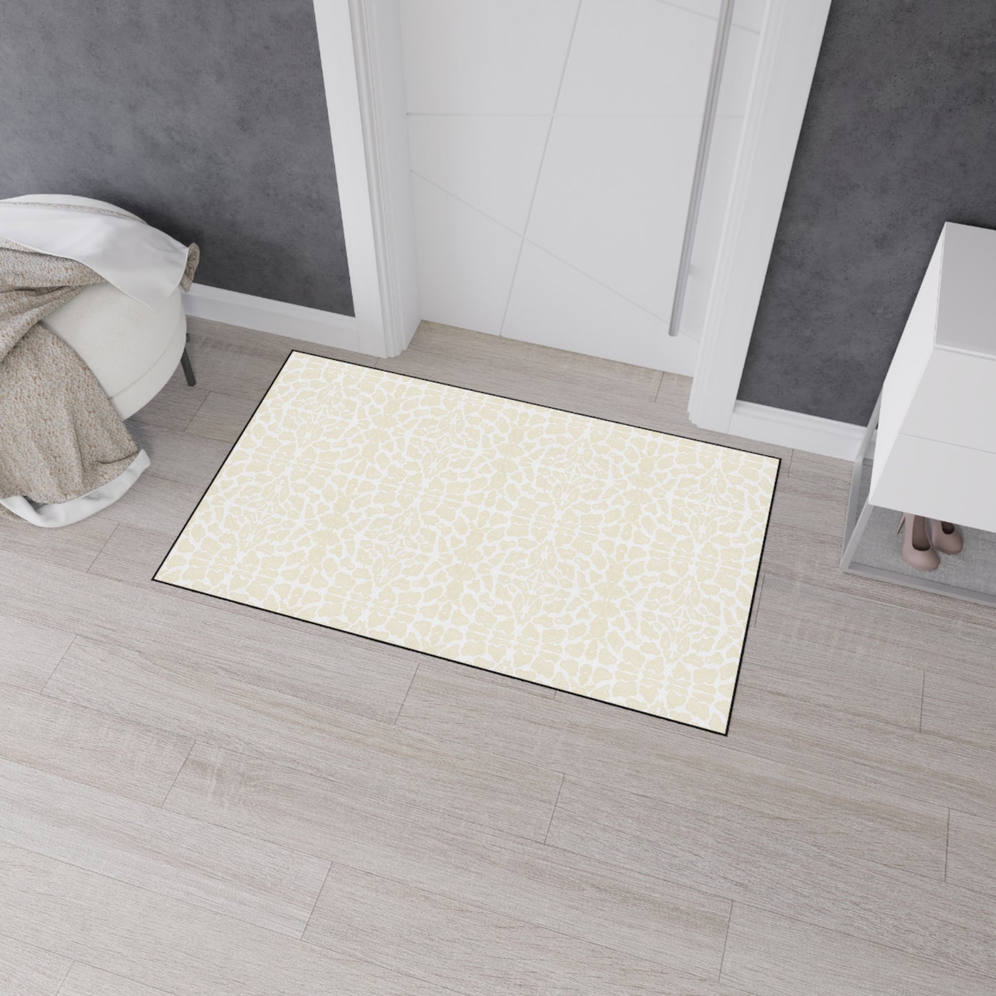 Heavy Duty Floor Mat - "Snow Leopard" Durable Area Rug, Non-Slip Home Decor, Heavy Traffic Welcome Mat, Kitchen & Entryway
