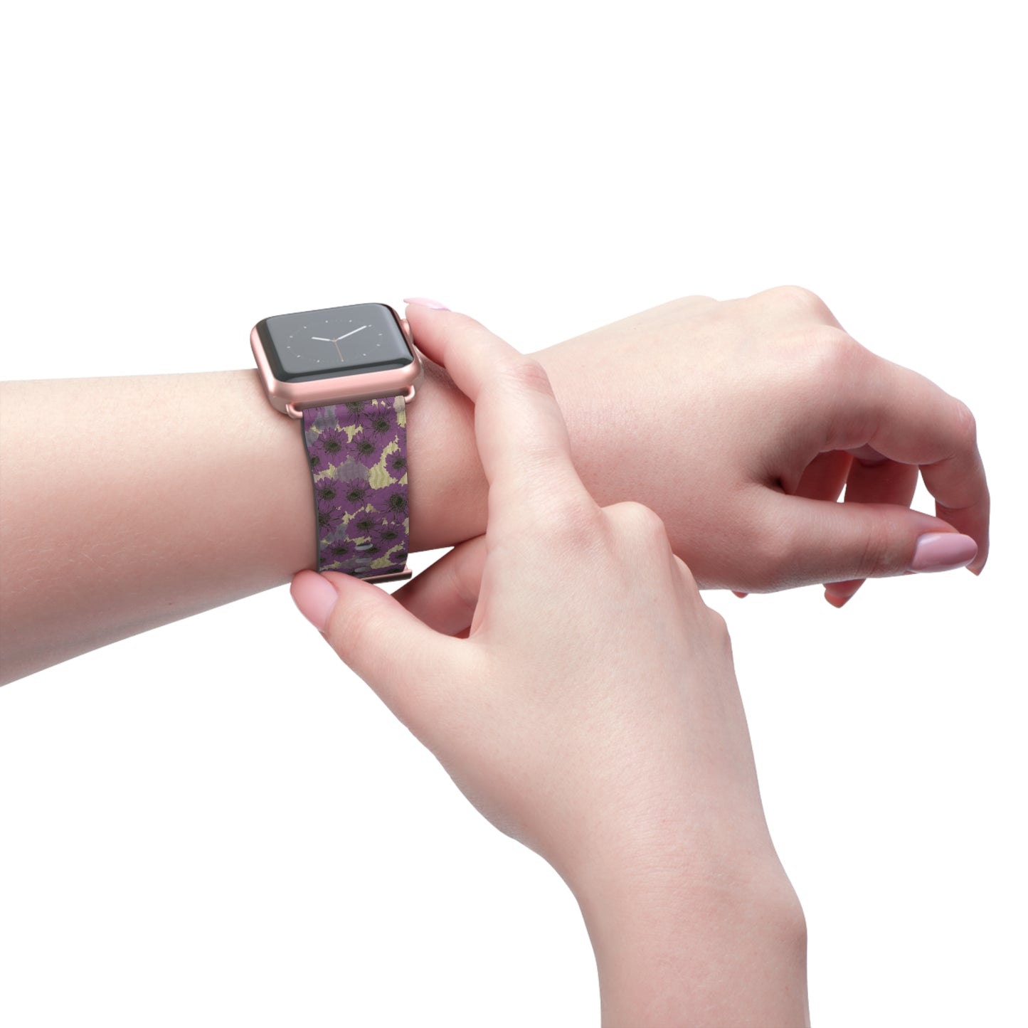 Floral Purple Leopard Watch Band — Patterned Apple Watch Strap